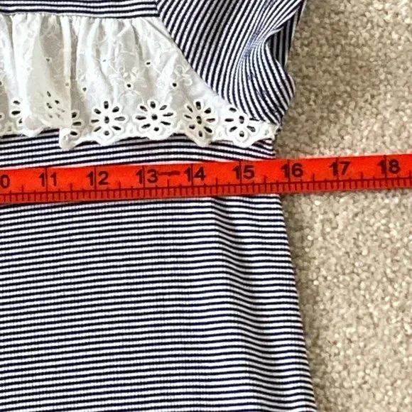 Marks & Spencer Girls Blue/White Broderie Anglais Cap Sleeve Dress Size 10-12 Y - Picture 5 of 9